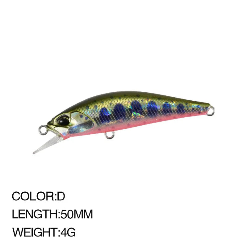 1pcs Japan Pesca Hard Fishing Lure 50mm 4g Sinking Minnow Wobbler Peche Artificial Crank Bait Bass Perch Pike Salmon Trout