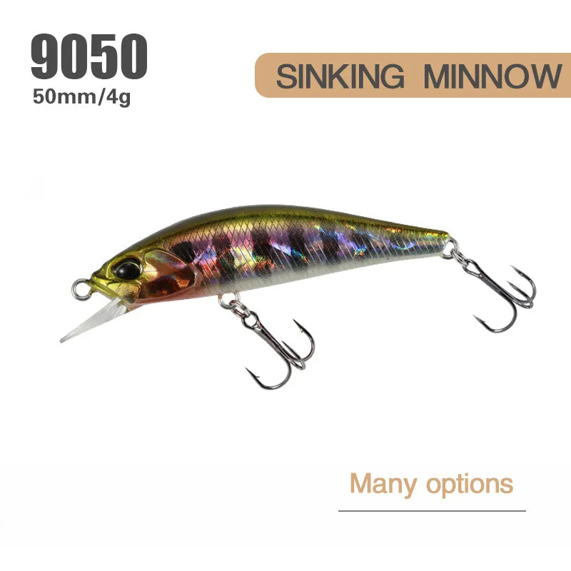 1pcs Japan Pesca Hard Fishing Lure 50mm 4g Sinking Minnow Wobbler Peche Artificial Crank Bait Bass Perch Pike Salmon Trout