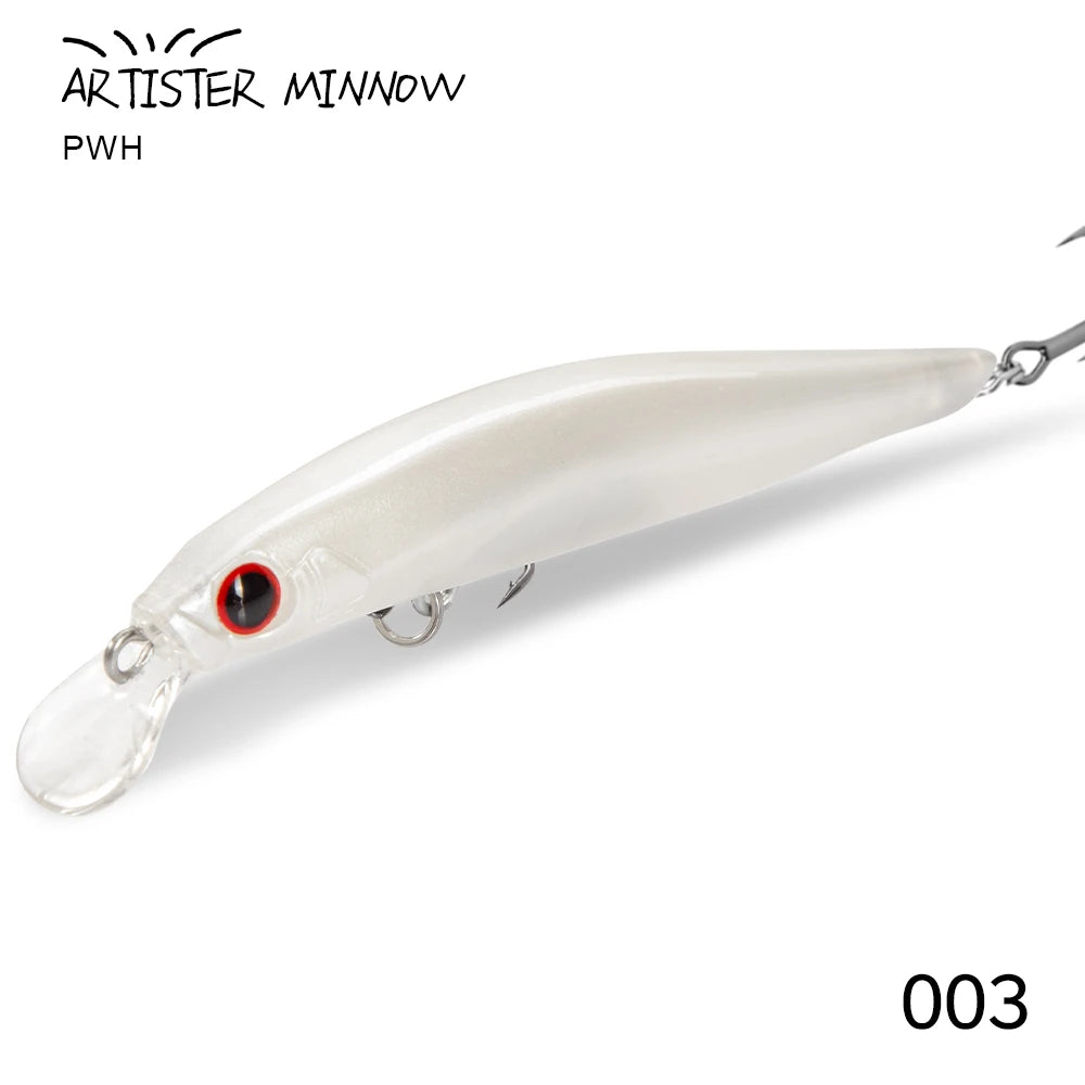 Leurre Minnow Coulant Hunthouse Artist – 70mm / 80mm / 105mm – Wobbler Bar de Mer & Pêche en Mer