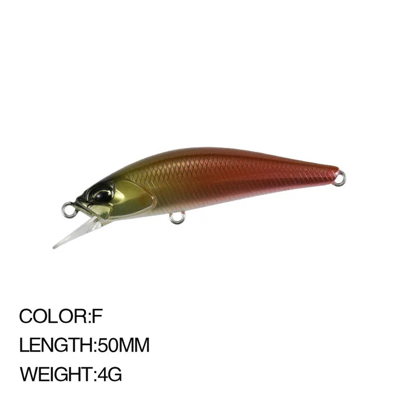 1pcs Japan Pesca Hard Fishing Lure 50mm 4g Sinking Minnow Wobbler Peche Artificial Crank Bait Bass Perch Pike Salmon Trout