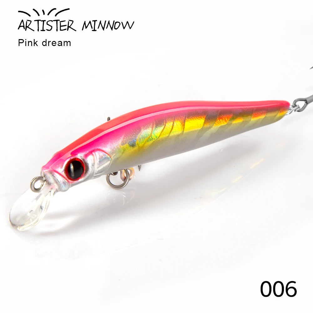Leurre Minnow Coulant Hunthouse Artist – 70mm / 80mm / 105mm – Wobbler Bar de Mer & Pêche en Mer