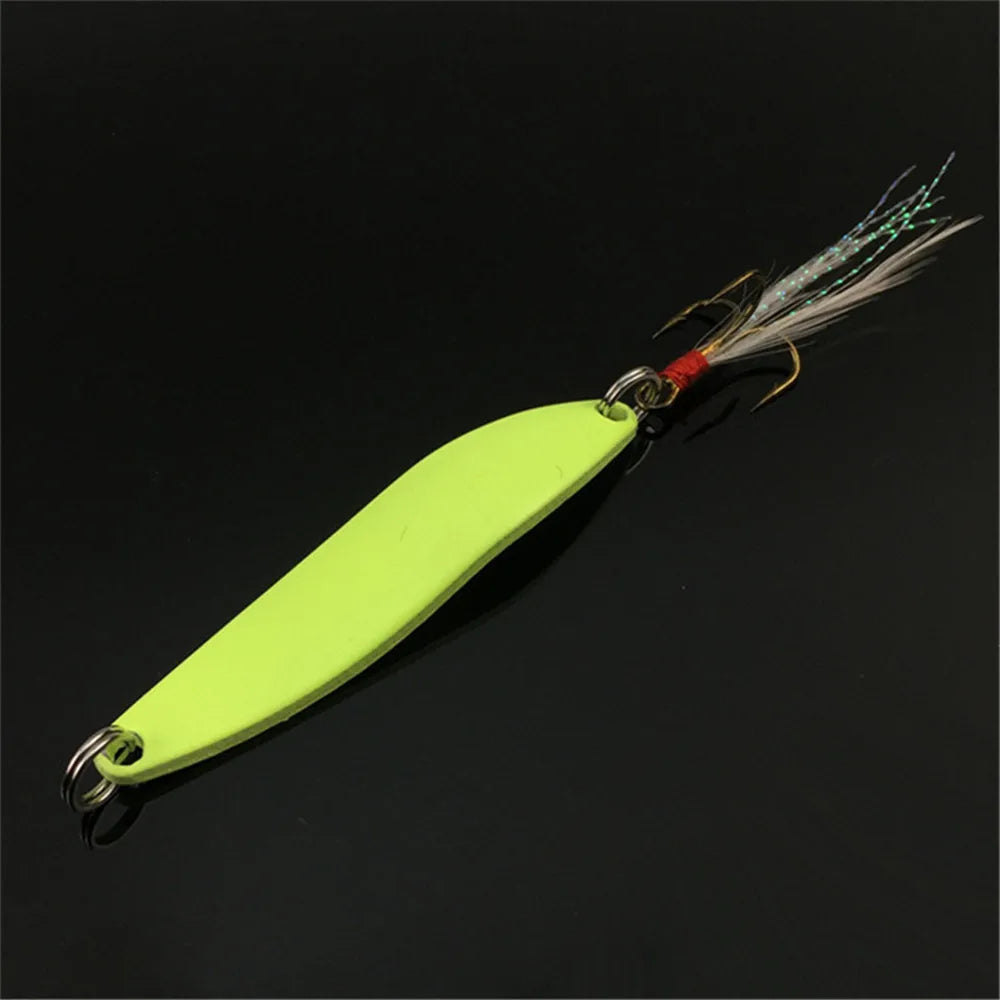 Leuchtender Spinner mit Feder – 5g / 7g / 10g / 13g – Hardbait Barbe Hecht Meeresangeln