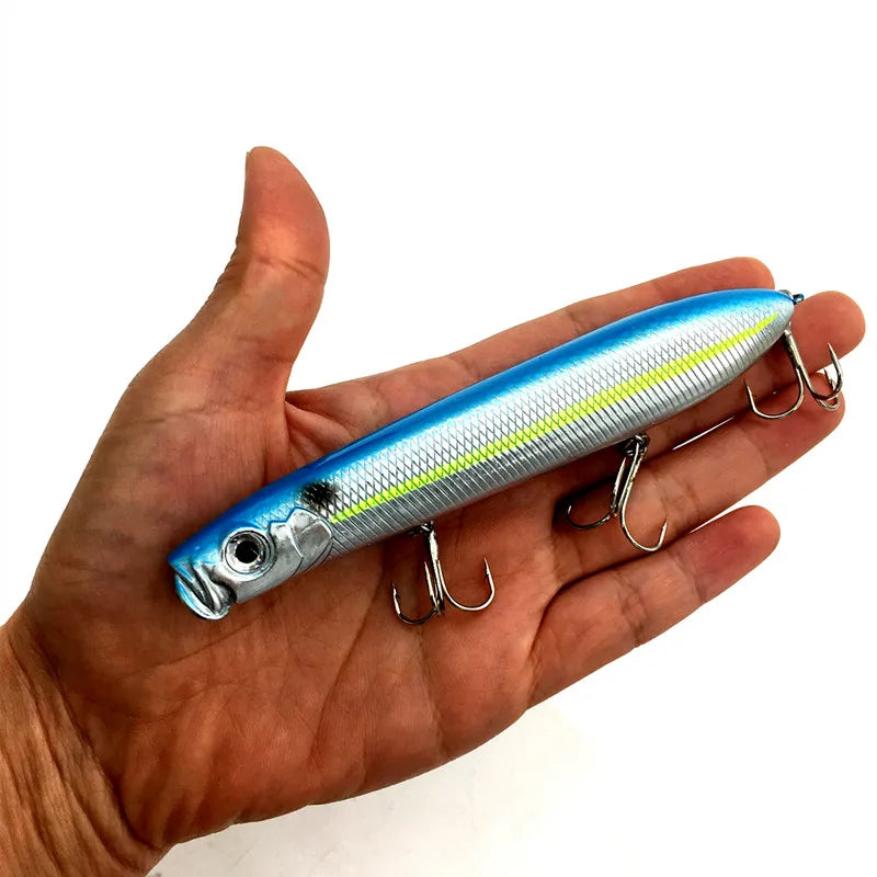 125mm Pesca Artificial Bait Peche Fishing Popper Hard Lure Fishing Wobbler Top Water Crankbait Winter Fishing Minnow Swimbait