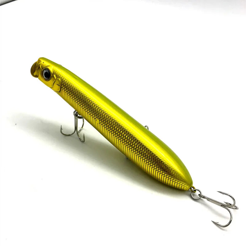 125mm Pesca Artificial Bait Peche Fishing Popper Hard Lure Fishing Wobbler Top Water Crankbait Winter Fishing Minnow Swimbait