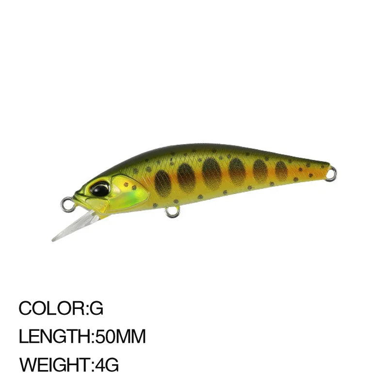 1pcs Japan Pesca Hard Fishing Lure 50mm 4g Sinking Minnow Wobbler Peche Artificial Crank Bait Bass Perch Pike Salmon Trout