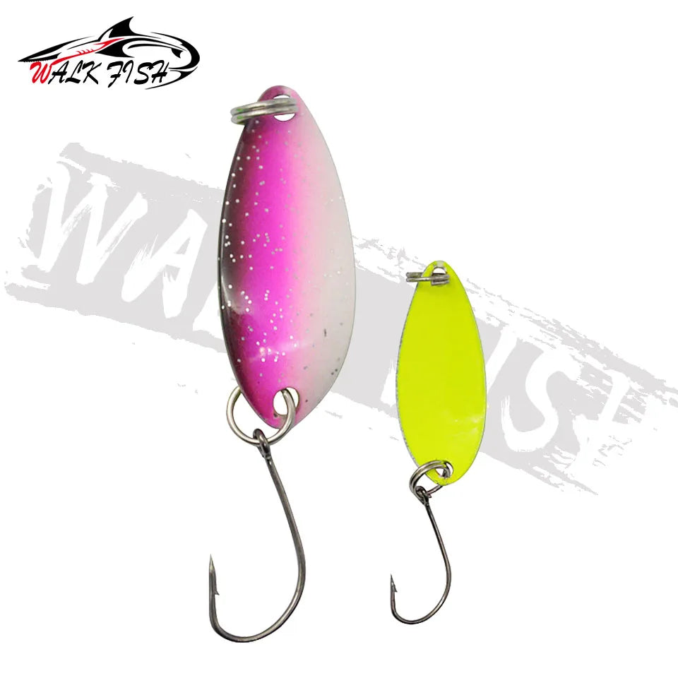 WALK FISH 1PCS Peche Leurre Pesca SPOON 3g 33mm Colorful Spoon Bait Stream Metal Fishing Lure For Trout Chub Perch Salmon