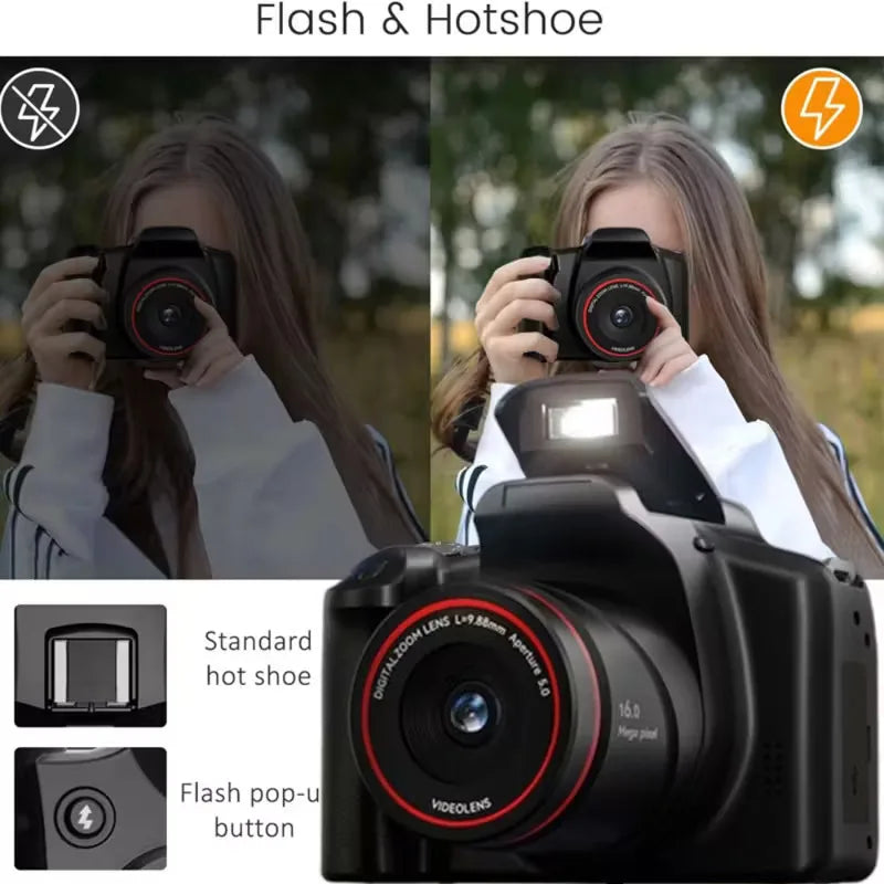 Appareil Photo Numérique Portable 16x Zoom – Caméscope HD pour Débutants & Pros