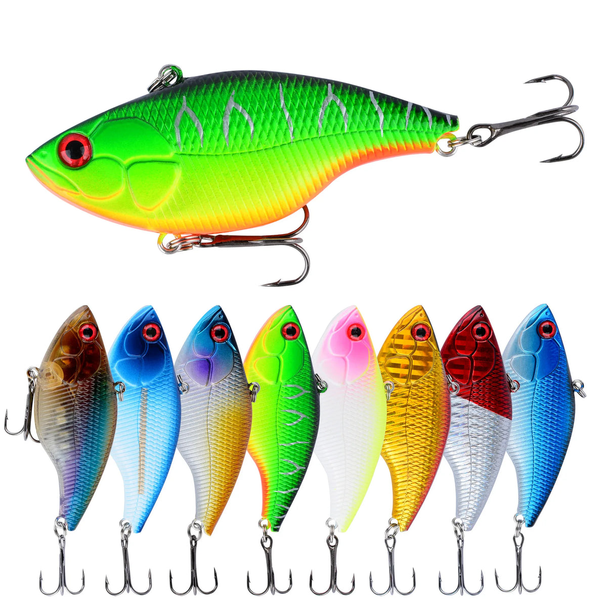 1PCS Hard Fishing Lure 7cm 18.8G Plastic VIB Hard Artificial Bait Treble Hooks Peche Bass Pike Trolling Pesca Fishing Tackle