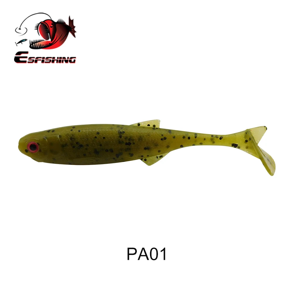 ESFISHING Soft Lure Action Shad 75mm Peche Fishing Bait for Perch Pike Bass Saltwater