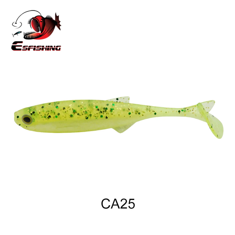 ESFISHING Soft Lure Action Shad 75mm Peche Fishing Bait for Perch Pike Bass Saltwater