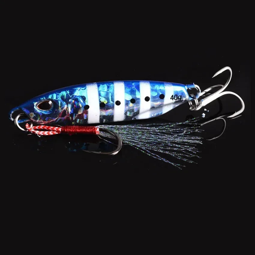 Lot de 10 Jigs Métal 10-50g – Leurres Durs Jigging Truite Bar Thon Pêche en Mer & Eau Douce