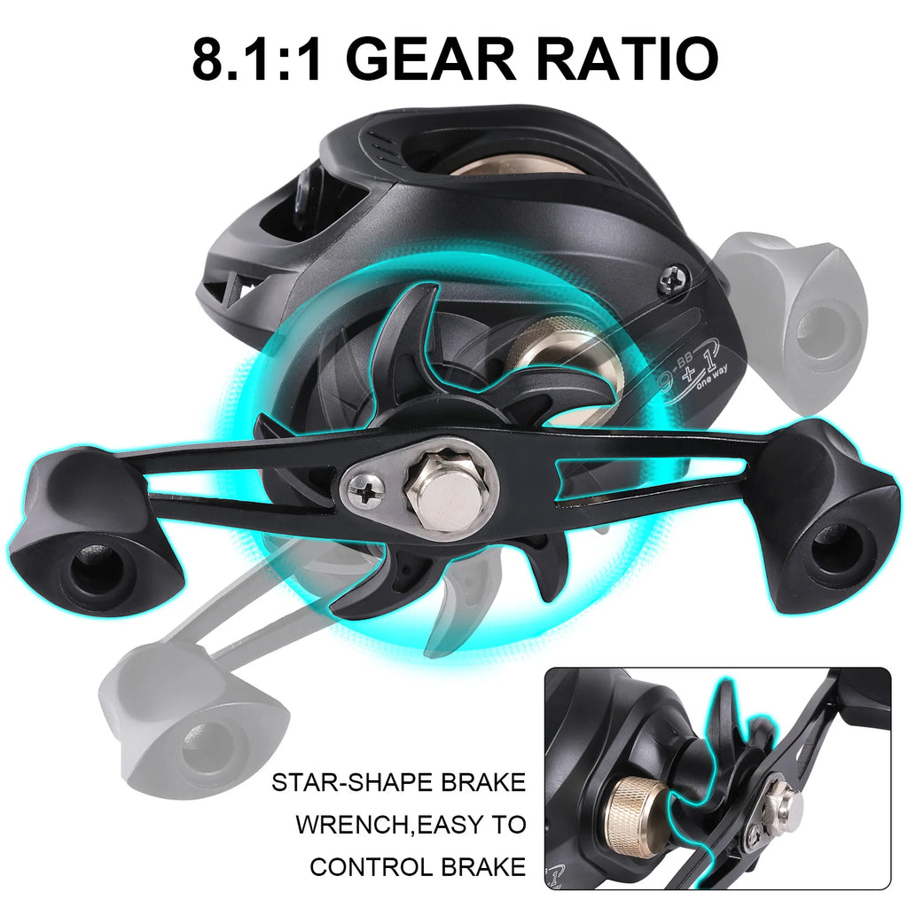 Kit de Pêche Complet Sougayilang – Canne Télescopique 1,8-2,4m + Moulinet Baitcaster 8.1:1 – Ultra-Léger