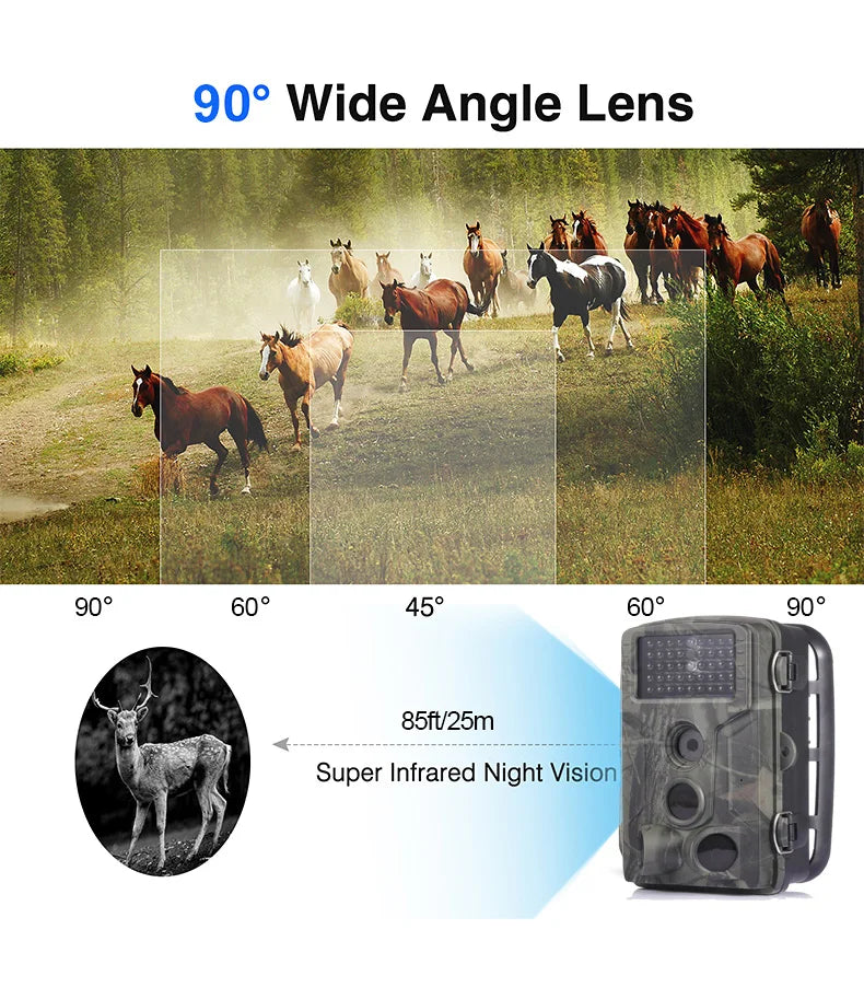 Outdoor Trail Camera 20MP 1080P HD Waterproof Wildlife Hunting Scouting Game Infrared Night Vision Surveillance Trap Camera