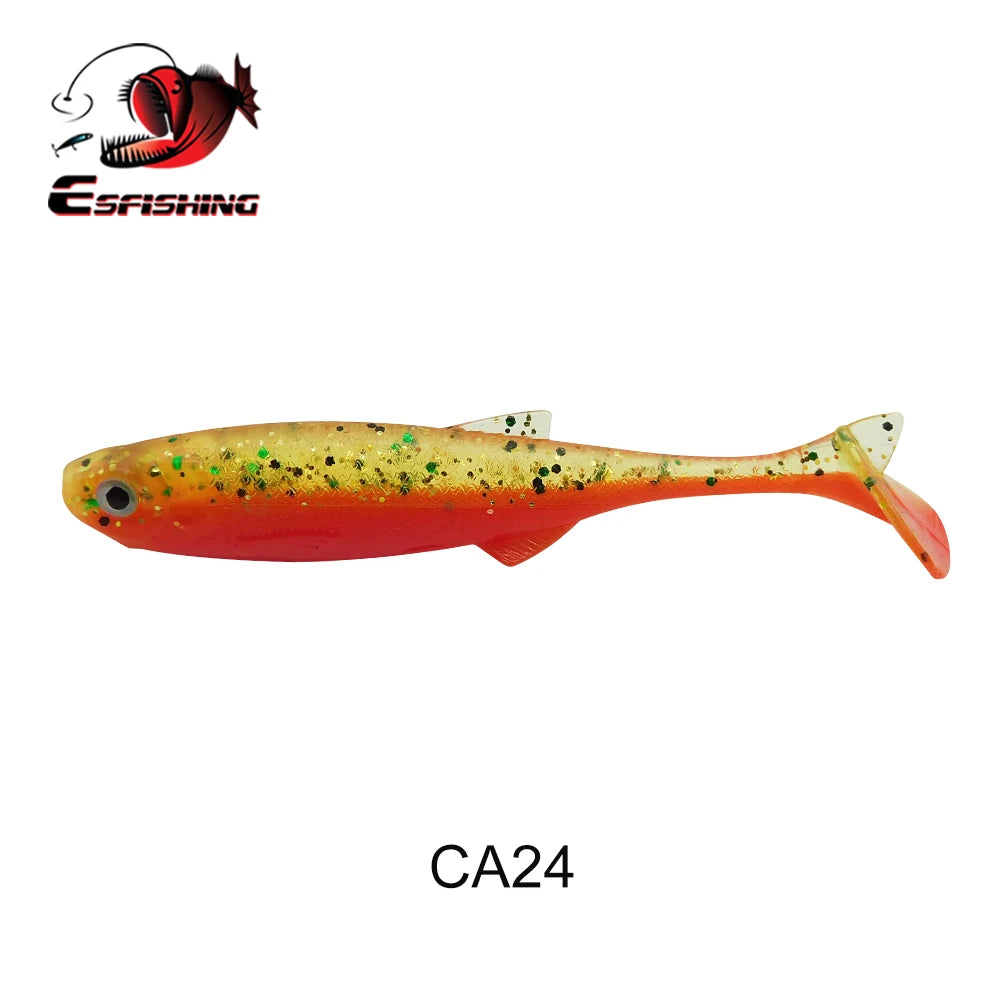 ESFISHING Soft Lure Action Shad 75mm Peche Fishing Bait for Perch Pike Bass Saltwater