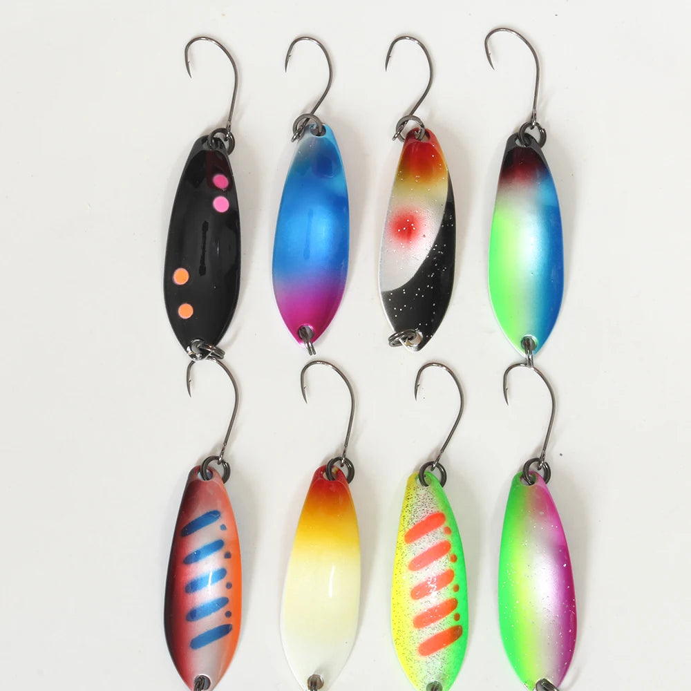 Dohna 1pcs Peche Leurre Pesca 3.8g 38mm Colourful Spoon Bait Spinne Bait Copper Metal Fishing Lures For Trout Pike Perch Salmon