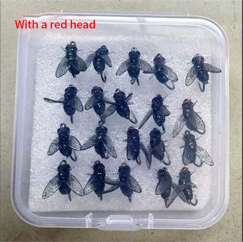 Neu 5-20PCS Mini Bionischer Fliegenfischerköder Fliegenhaken Weichköder mit Fischlockstoff Angelzubehör für Lachs Forelle 10/16/20mm