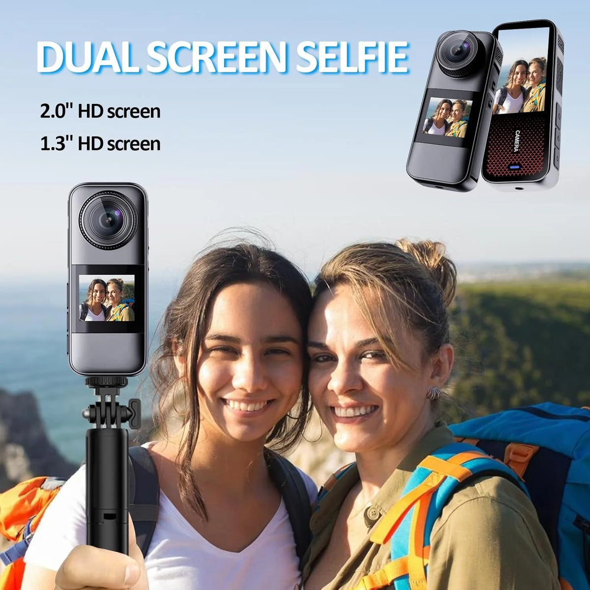 Caméra Sport Double Écran Outdoor – 5MP, Carte 32Go, Vision Nocturne