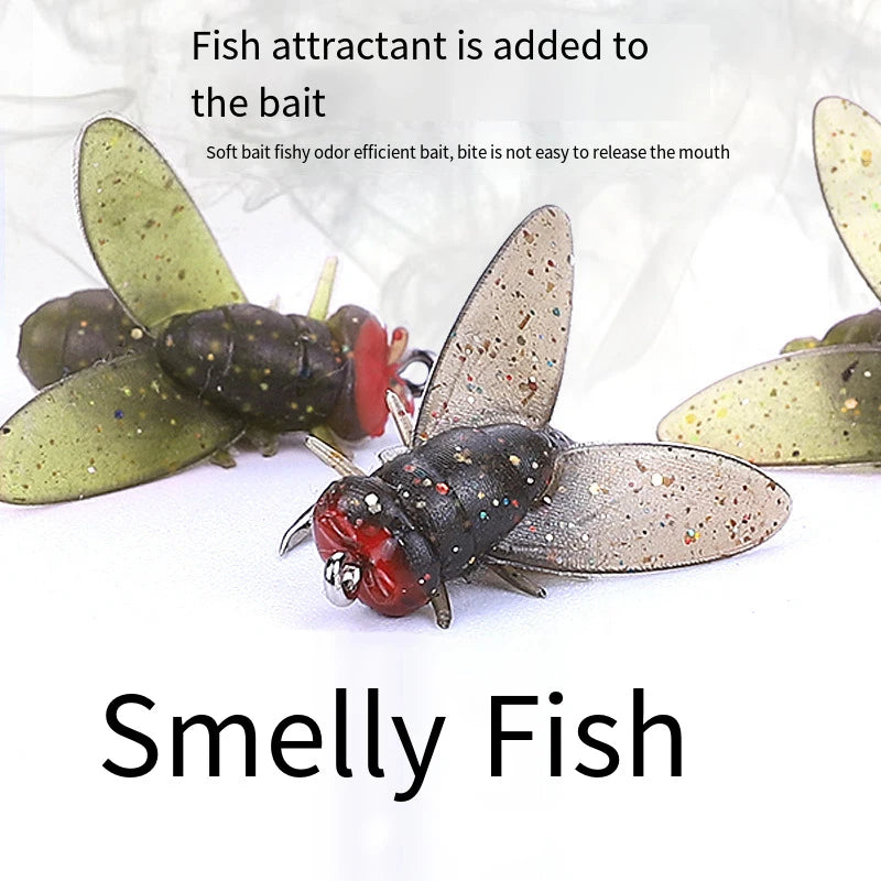 New 5-20PCS Mini Bionic Fly Fishing Bait Fly Hook Soft Bait Add Fish Attractant Fishing Gear For Salmon Trout 10/16/20mm