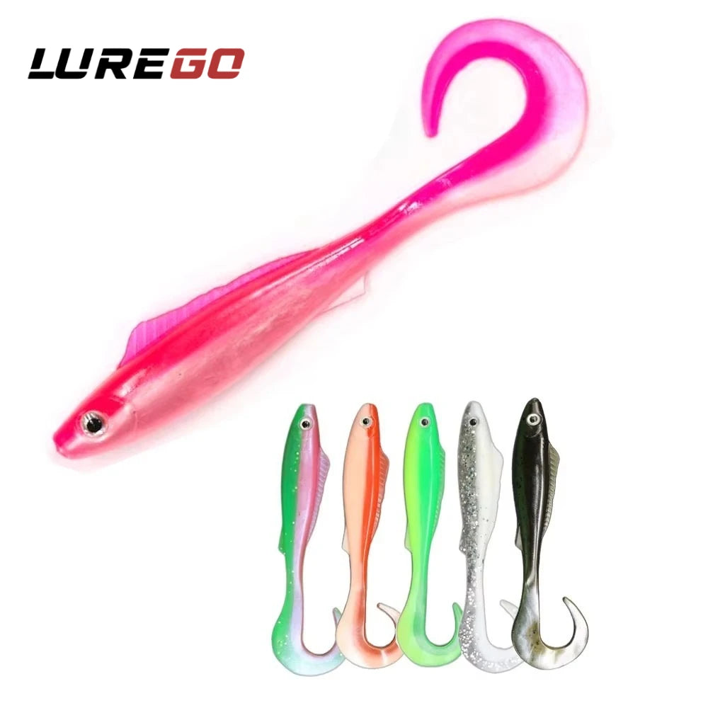 Lot de 5 Leurres Souples Queue Frisée 3D – Yeux Bicolores – 9,4cm 4g – Pêche Mer & Eau Douce