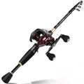 Combo Pêche Sougayilang – Canne Carbone Télescopique 1,8-2,4m + Moulinet Baitcaster 7.2:1 Haute Vitesse