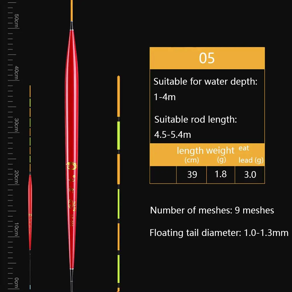 High Quality Eye-catching Crucian Carp Tilapia Fishing Tools Vertical Float Wood Balsa Flotteur Peche Wooden Fishing Float Tail