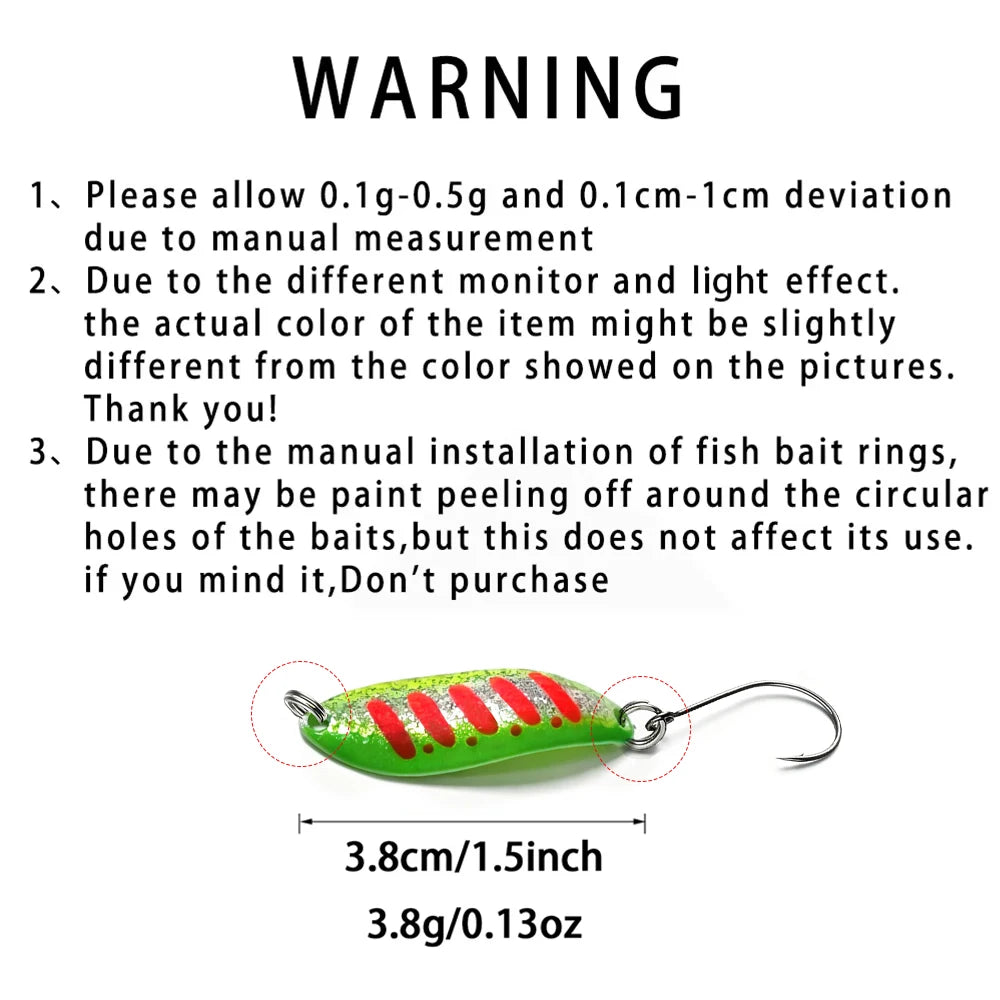 Dohna 1pcs Peche Leurre Pesca 3.8g 38mm Colourful Spoon Bait Spinne Bait Copper Metal Fishing Lures For Trout Pike Perch Salmon