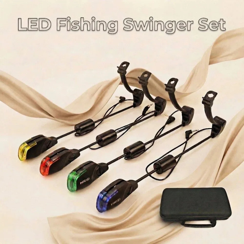 Alarme Carpe Hirisi Swinger LED – Lot de 4 Indicateurs de Touchée avec Socle Amovible B2011