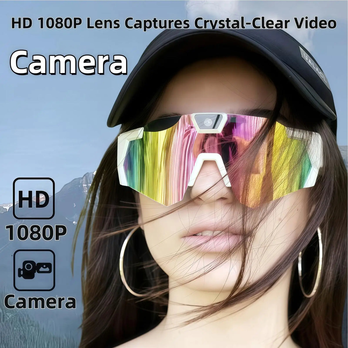 Camera Glasses 4K Outdoor Sports Recording Supplies Video Recording Sunglasses for Cyclists Runners Skiers Snowboarders Hikers