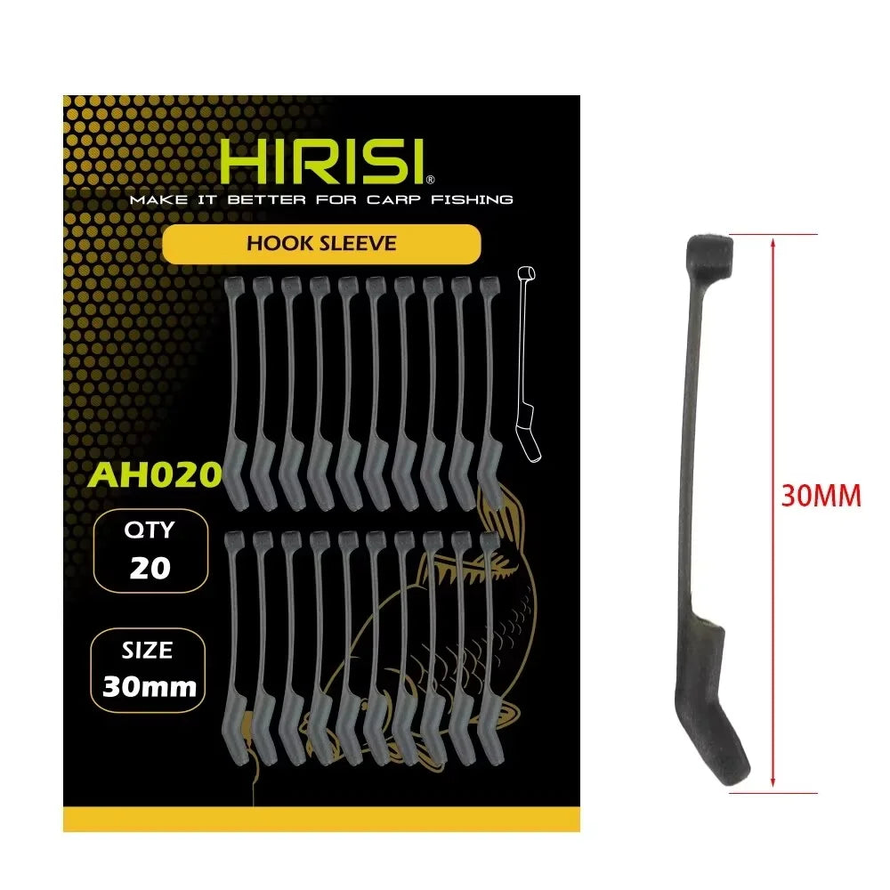 Lot de 20 Accessoires Pêche à la Carpe Hirisi – Manchons D-Rig Anti-Emmêlement – Pop-Up Bouillette