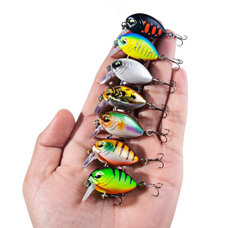 New Peche Japanese Design Hard Fishing Lure 38mm 3.8g Mini Wobblers Crank Bait For Pike Floating Crankbait Pesca