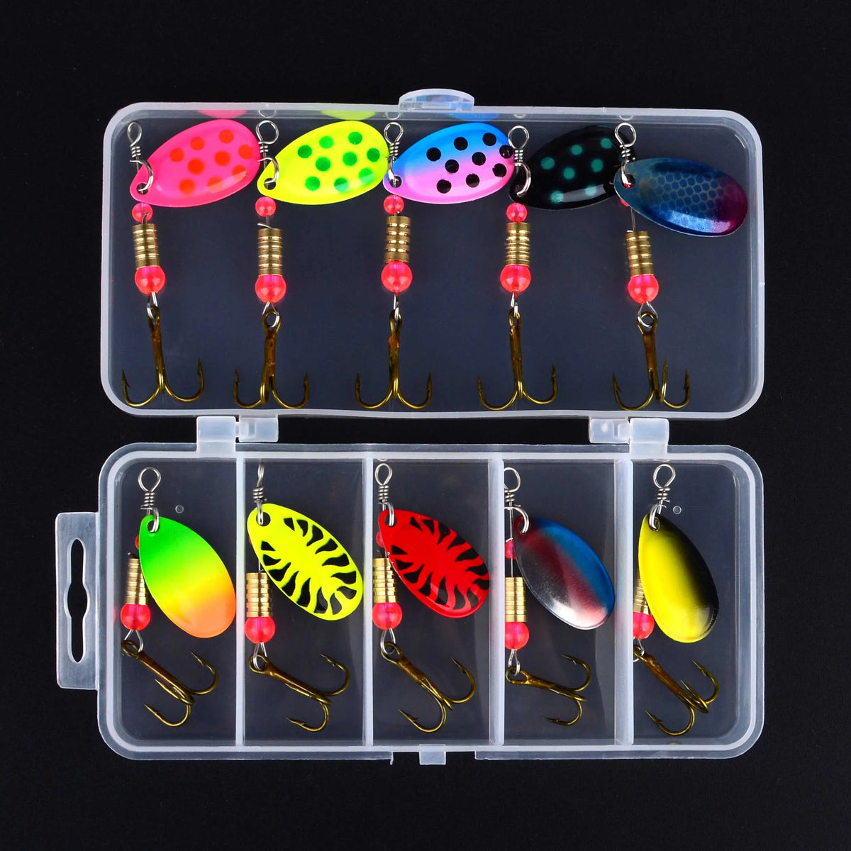 Lot de 10 leurres de pêche Peche Spinner