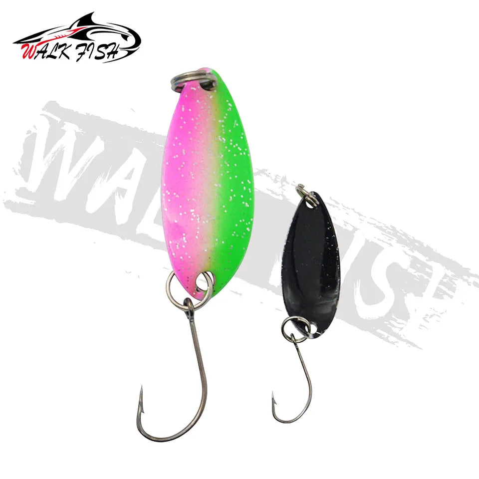 WALK FISH 1PCS Peche Leurre Pesca SPOON 3g 33mm Colorful Spoon Bait Stream Metal Fishing Lure For Trout Chub Perch Salmon