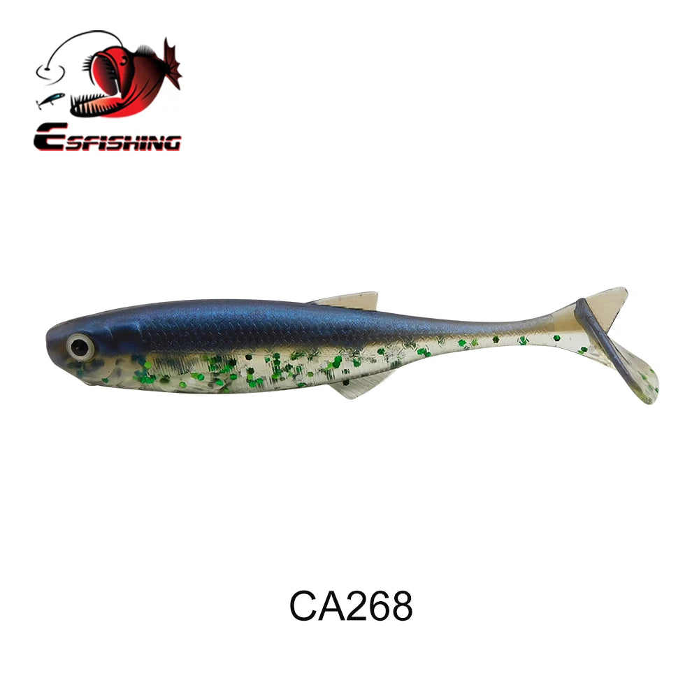 ESFISHING Soft Lure Action Shad 75mm Peche Fishing Bait for Perch Pike Bass Saltwater