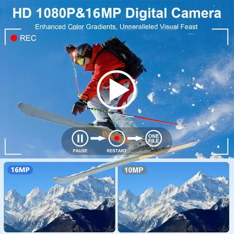 Appareil Photo Numérique Portable 16x Zoom – Caméscope HD pour Débutants & Pros
