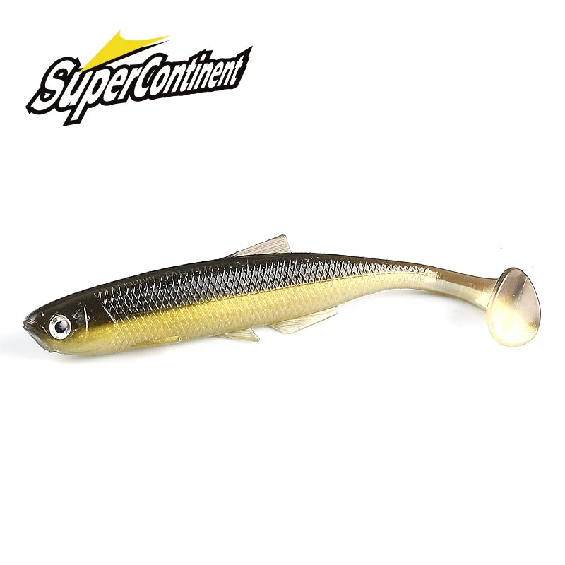 Leurre Souple Supercontinent ShadTeez T-Tail – 5cm / 7,5cm / 12cm – Yeux 3D – Brochet Sandre Carnassiers