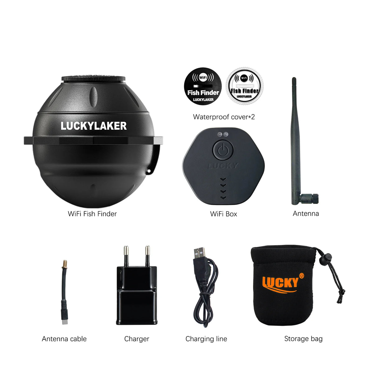 Sondeur de Pêche Intelligent Lucky FF916 – WiFi 120M, Sonar 45M, Compatible iOS & Android