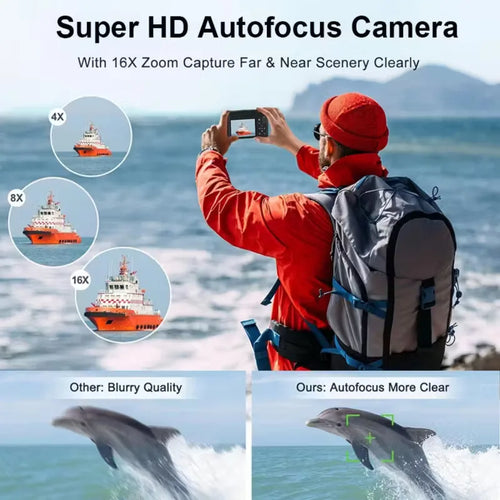 Appareil Photo Numérique Portable 16x Zoom – Caméscope HD pour Débutants & Pros