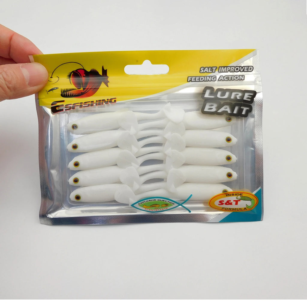 ESFISHING Soft Lure Action Shad 75mm Peche Fishing Bait for Perch Pike Bass Saltwater