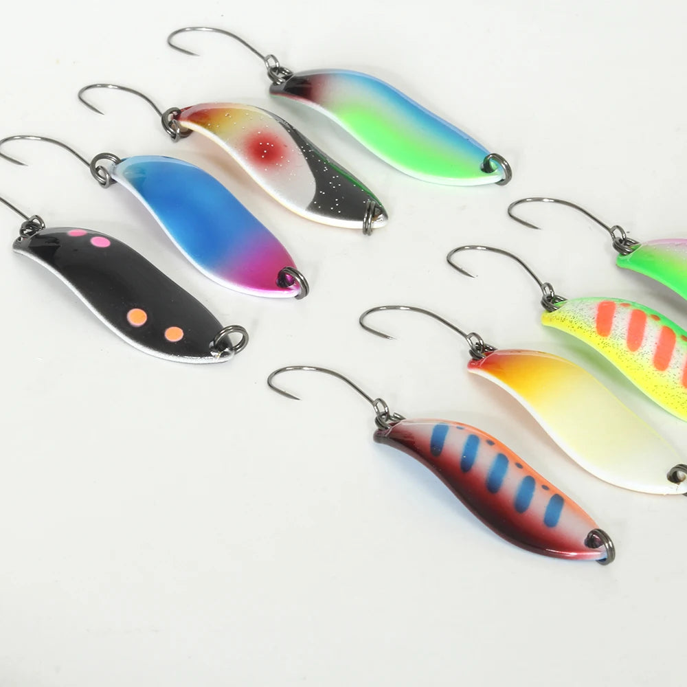 Dohna 1pcs Peche Leurre Pesca 3.8g 38mm Colourful Spoon Bait Spinne Bait Copper Metal Fishing Lures For Trout Pike Perch Salmon