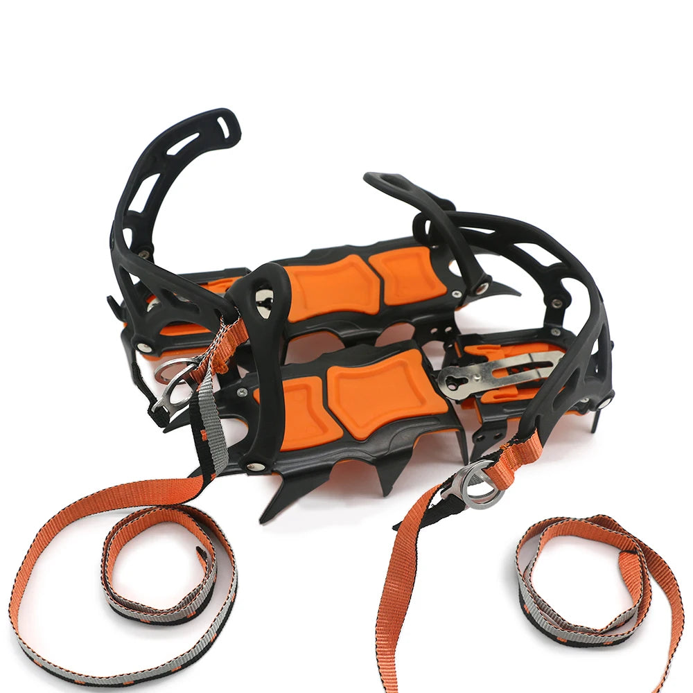 12 Tooth Ice Snow Crampons Anti-Slip Climbing Gripper Shoe Covers Spike Cleats Stainless Steel Snow Skid Crampon For Sport