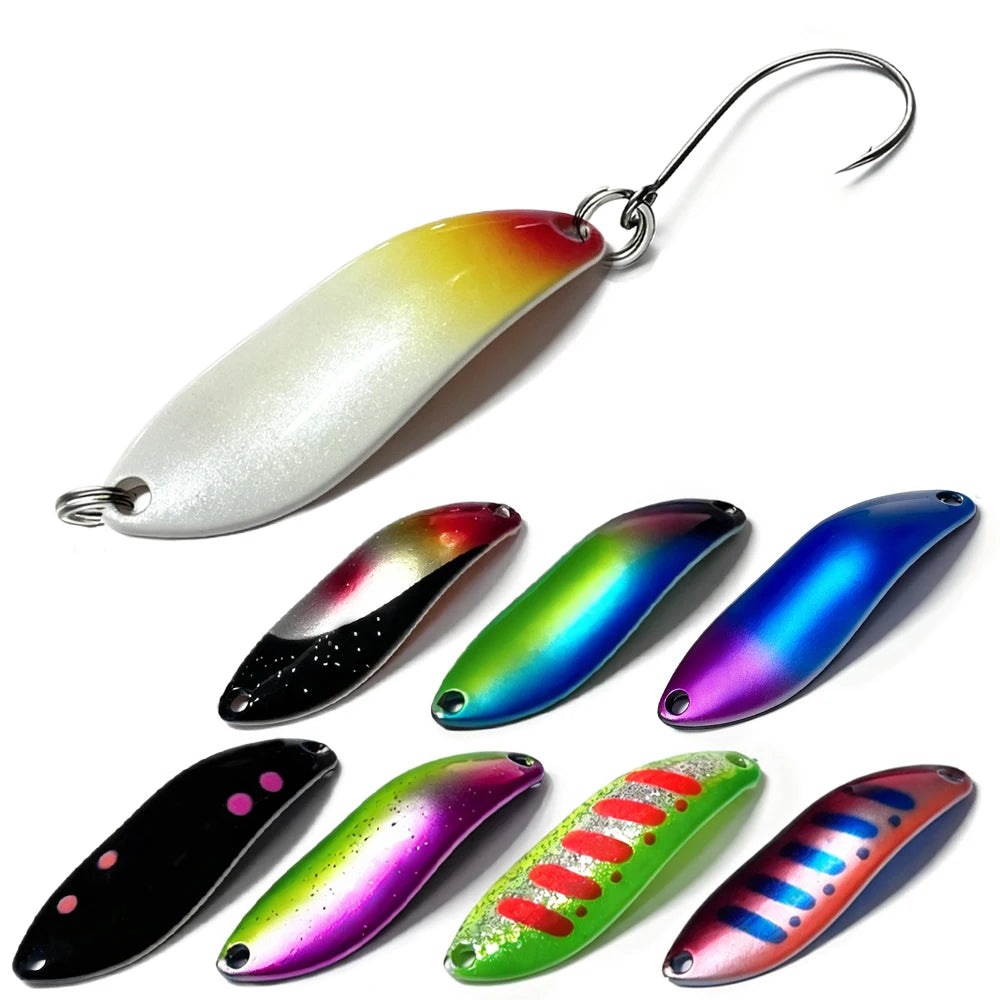 Dohna 1pcs Peche Leurre Pesca 3.8g 38mm Colourful Spoon Bait Spinne Bait Copper Metal Fishing Lures For Trout Pike Perch Salmon