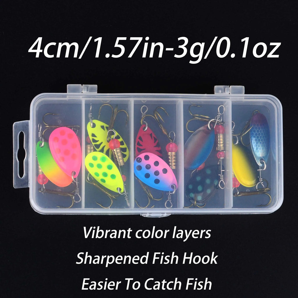 Lot de 10 leurres de pêche Peche Spinner