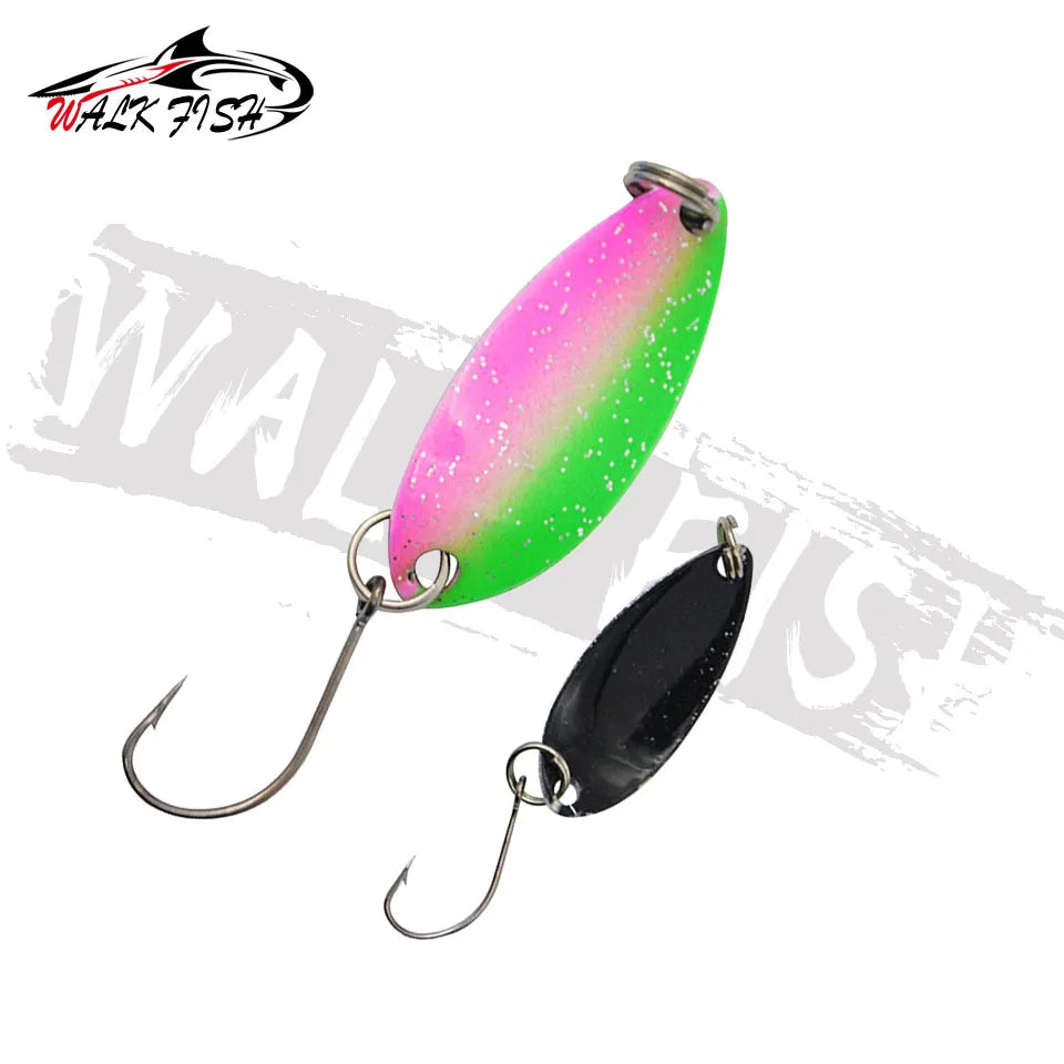 WALK FISH 1PCS Peche Leurre Pesca SPOON 3g 33mm Colorful Spoon Bait Stream Metal Fishing Lure For Trout Chub Perch Salmon