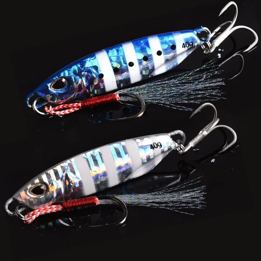 Lot de 10 Jigs Métal 10-50g – Leurres Durs Jigging Truite Bar Thon Pêche en Mer & Eau Douce