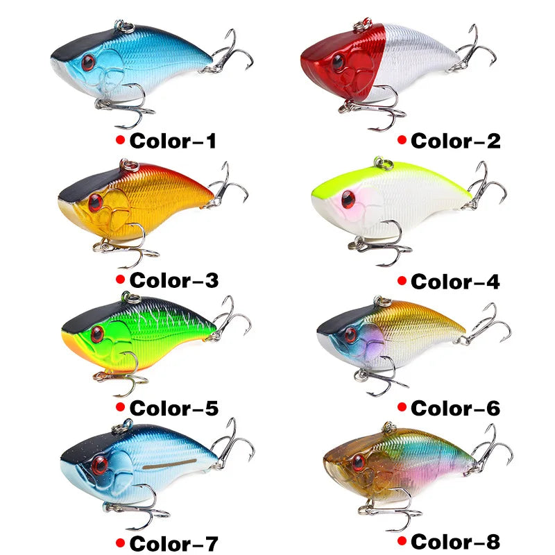 1PCS Hard Fishing Lure 7cm 18.8G Plastic VIB Hard Artificial Bait Treble Hooks Peche Bass Pike Trolling Pesca Fishing Tackle