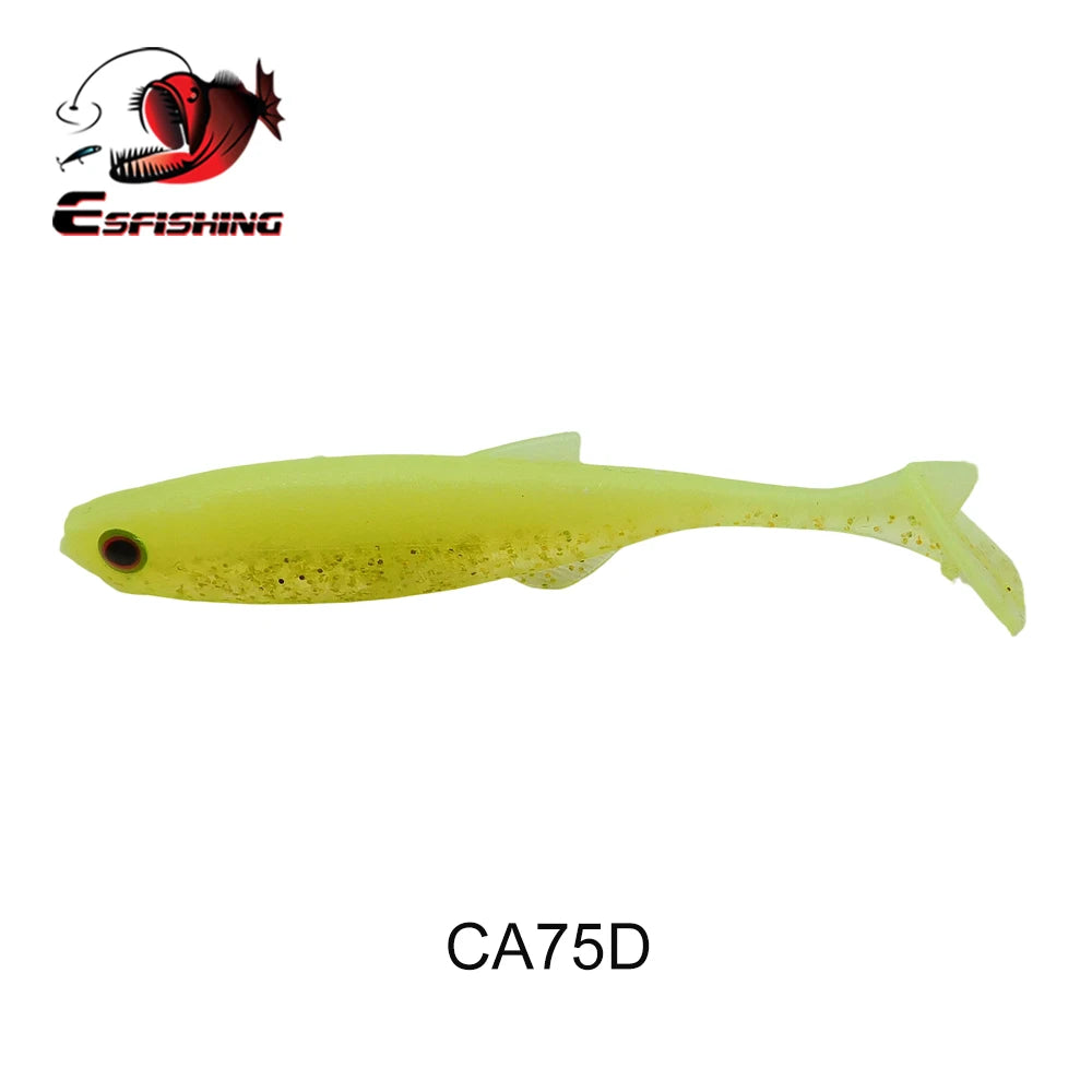 ESFISHING Soft Lure Action Shad 75mm Peche Fishing Bait for Perch Pike Bass Saltwater