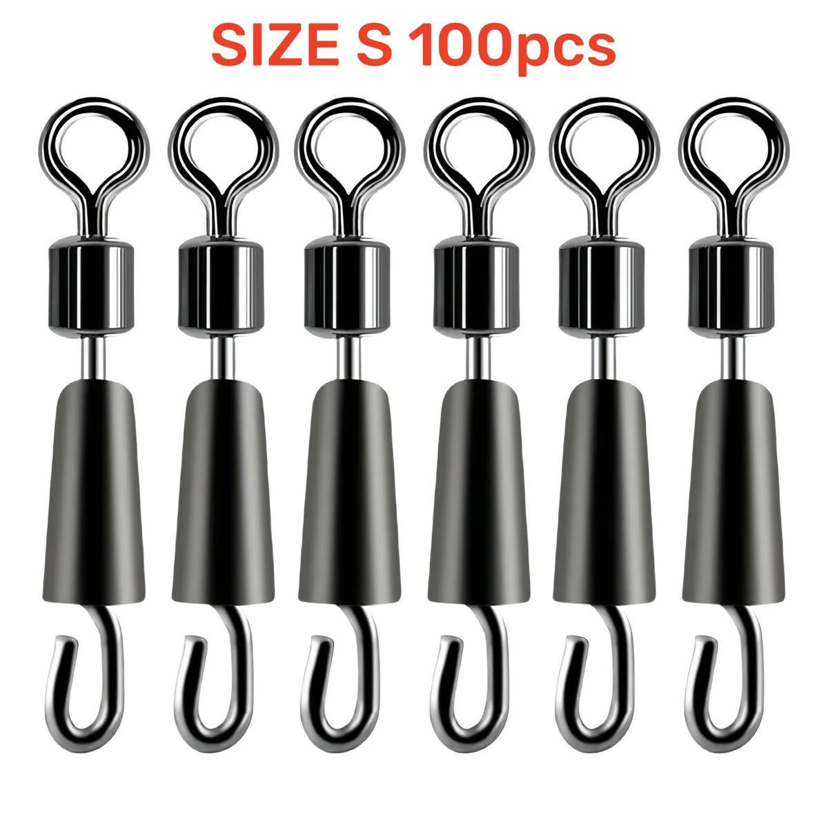 Lot de 100 Émerillons à Roulement à Billes avec Anneau Solide – Connecteur Rapide Pêche Ocean / Bateau