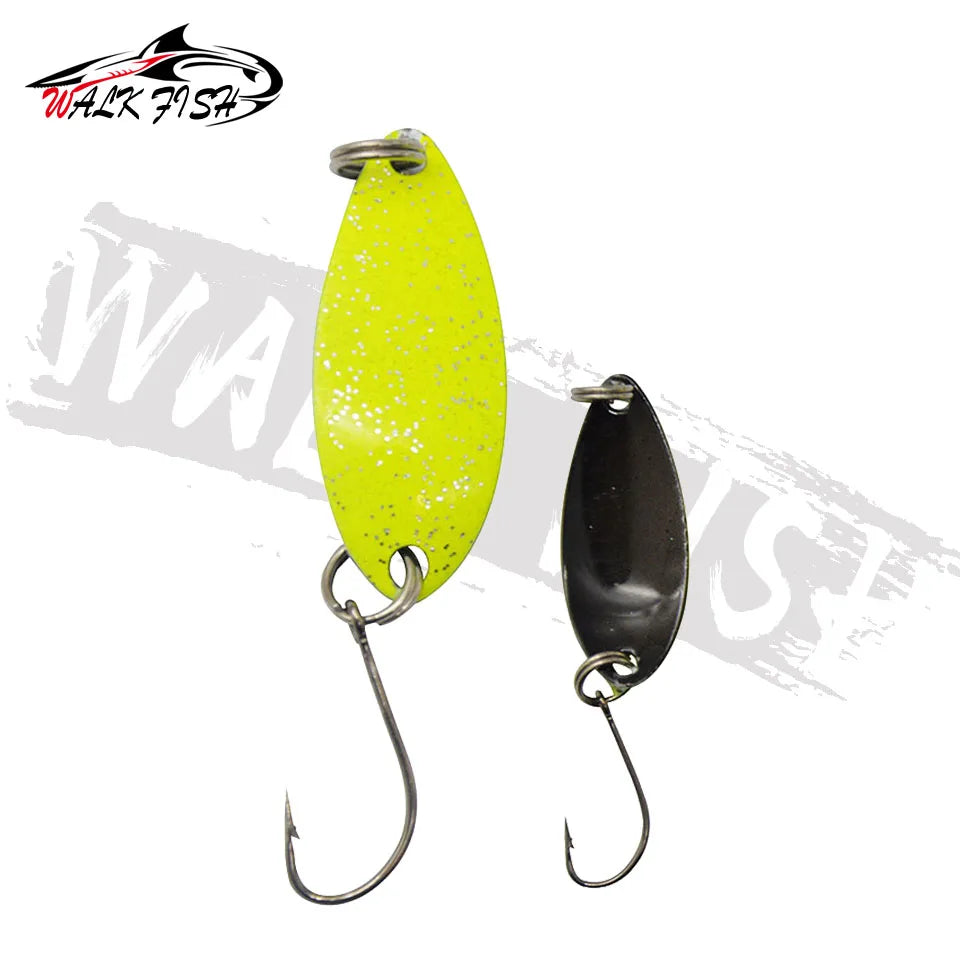 WALK FISH 1PCS Peche Leurre Pesca SPOON 3g 33mm Colorful Spoon Bait Stream Metal Fishing Lure For Trout Chub Perch Salmon