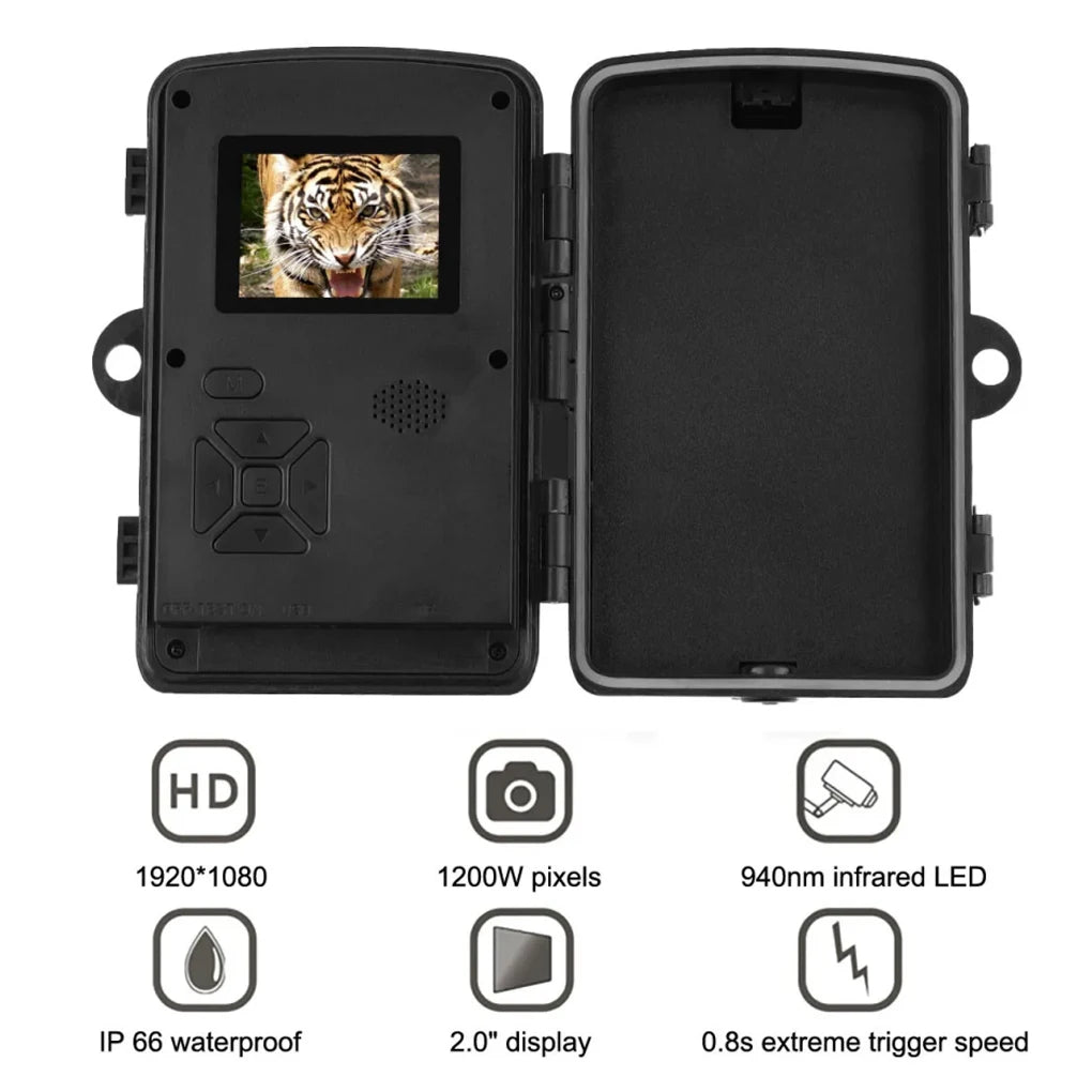 Caméra de Chasse Étanche 1080P 16MP – Vision Nocturne, Carte 32Go incluse