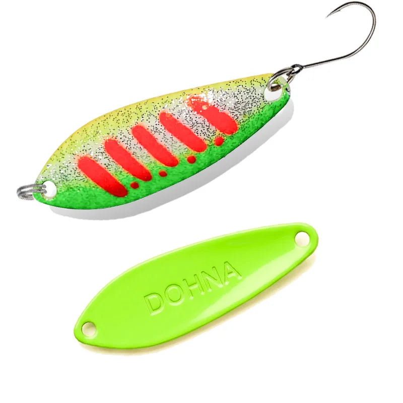 Dohna 1pcs Peche Leurre Pesca 3.8g 38mm Colourful Spoon Bait Spinne Bait Copper Metal Fishing Lures For Trout Pike Perch Salmon